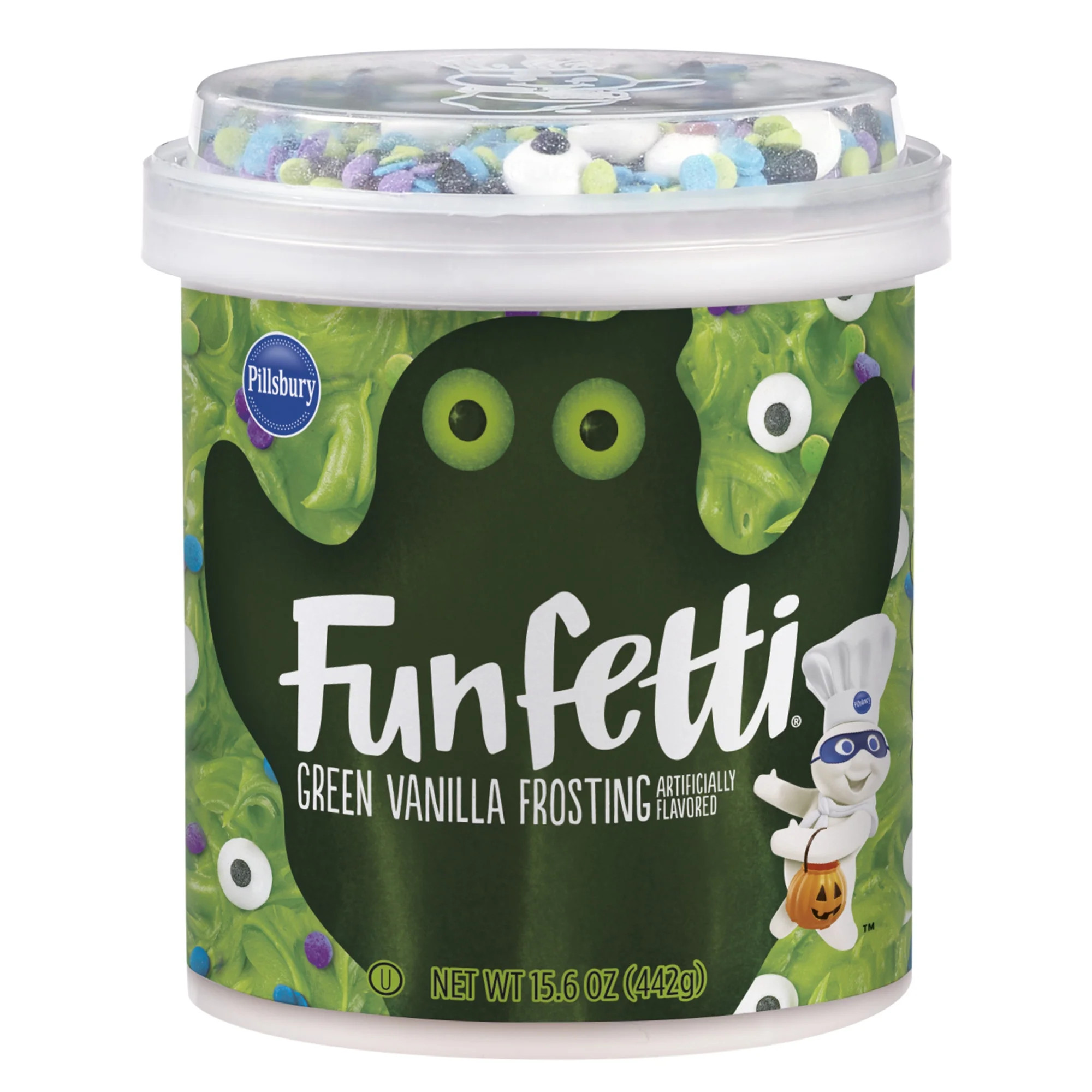 Pillsbury Funfetti Slime Green Vanilla Frosting, 15.6 Oz Tub | Walmart (US)