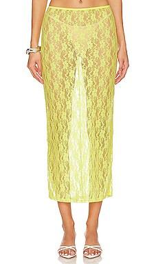 Lovers and Friends Lia Sheer Skirt in Bright Yellow from Revolve.com | Revolve Clothing (Global)