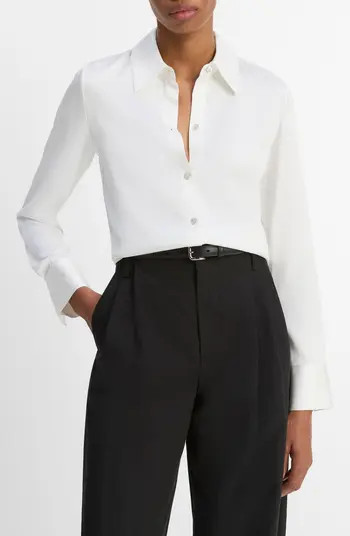 Vince Slim Fit Silk Blend Button-Up Shirt | Nordstrom | Nordstrom