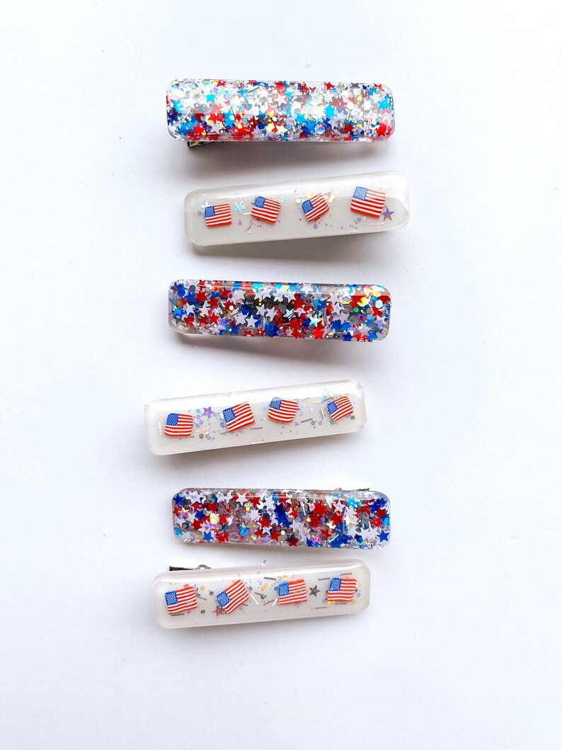 Fourth of July Glitter Hair Clips for Girls | Glitter Hair Clip | Gifts for Girls | Acrylic Clip ... | Etsy (US)