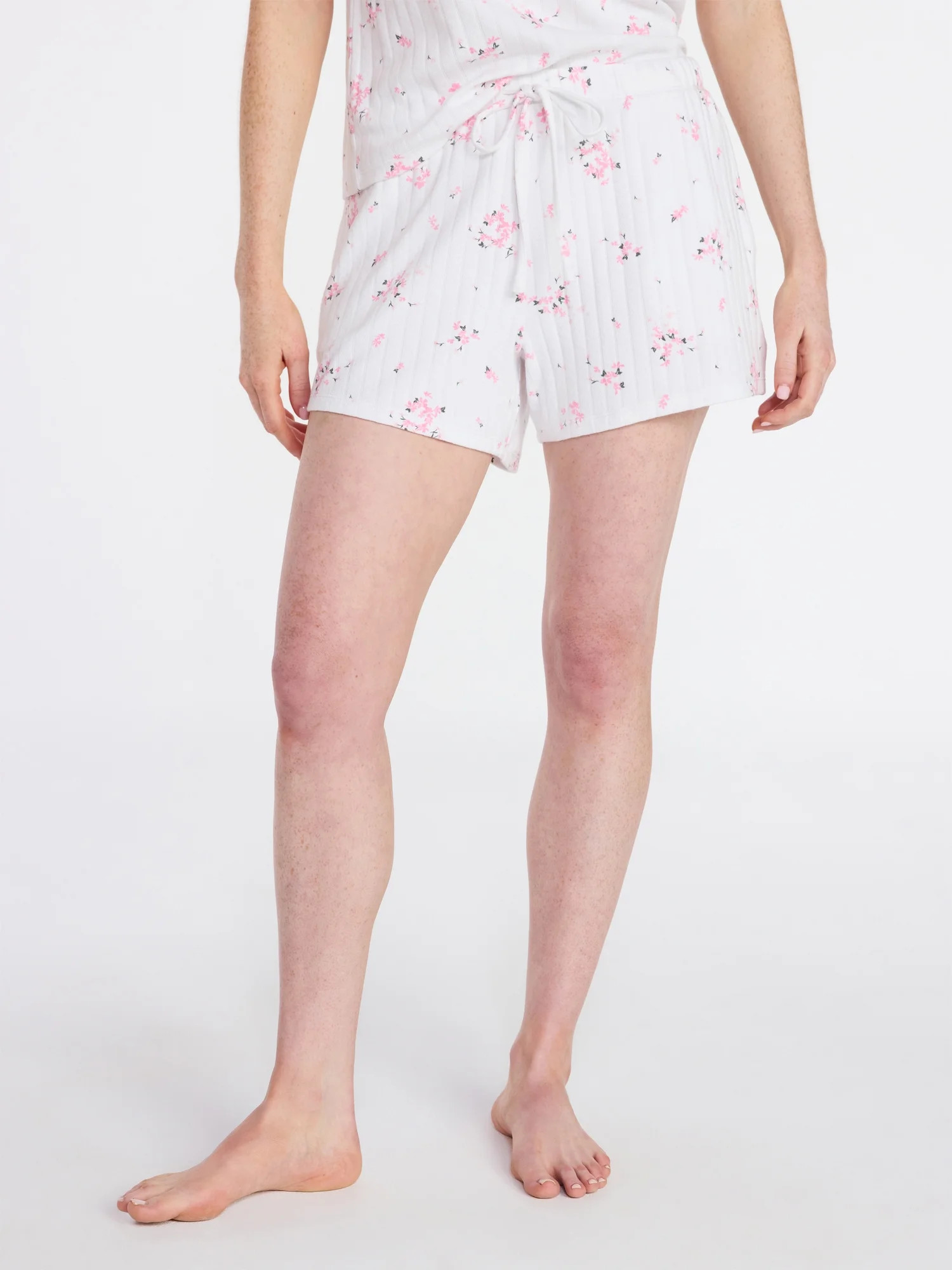 Joyspun Women’s Pointelle Knit Sleepwear Shorts, 4'' Inseam, Sizes XS-3X | Walmart (US)
