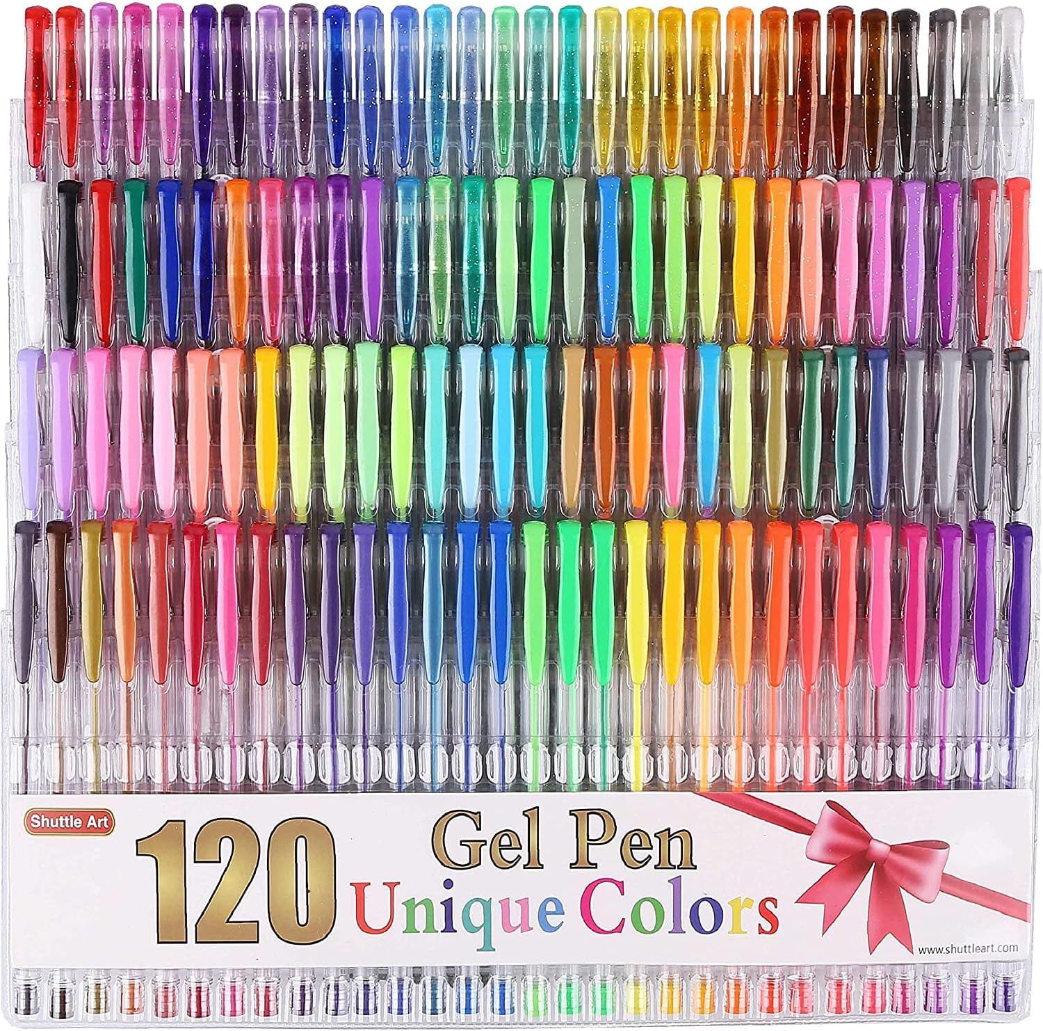Shuttle Art 120 Unique Colors (No Duplicates) Gel Pens Gel Pen Set for Adult Coloring Books Art M... | Amazon (US)