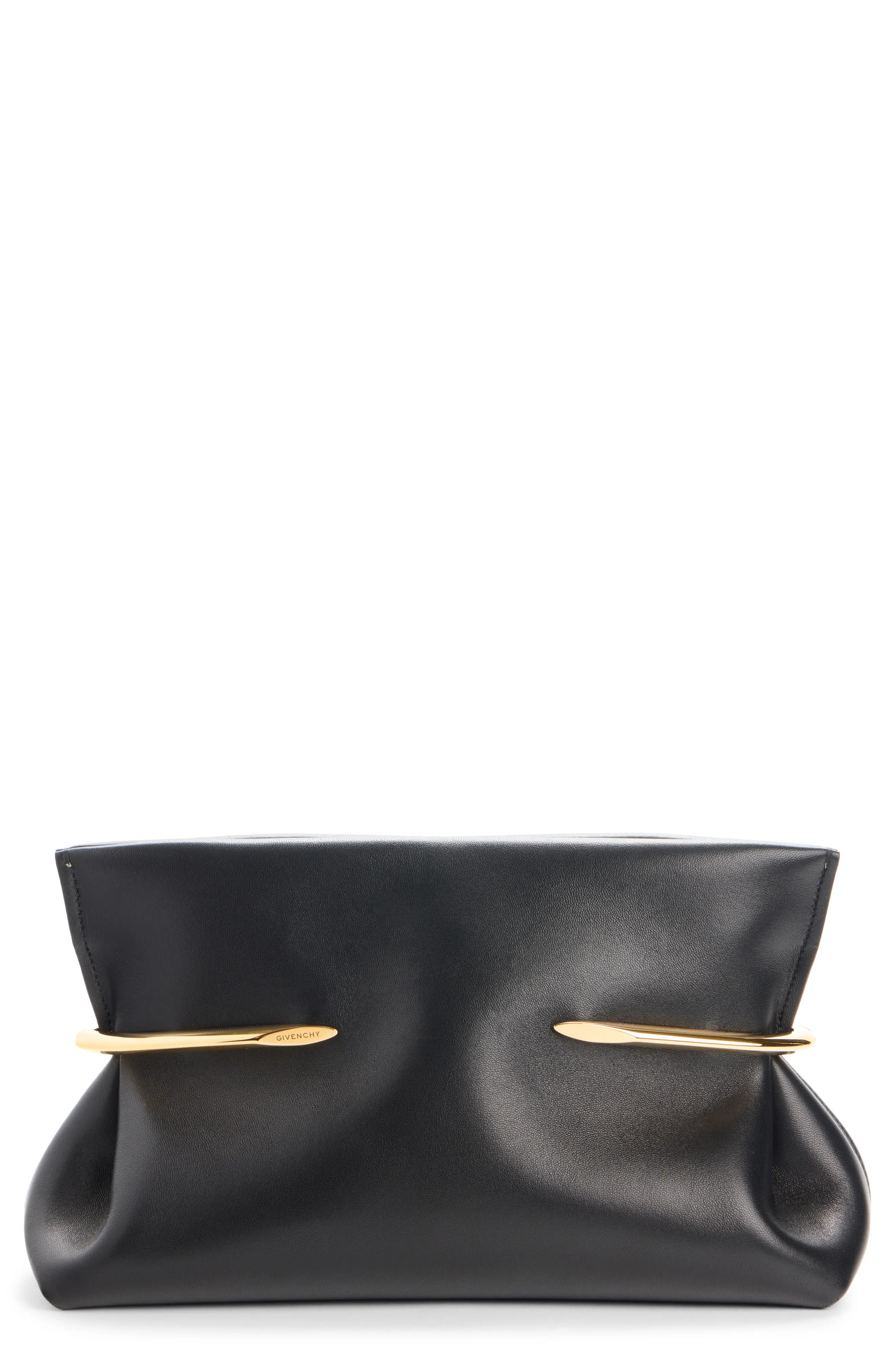 Givenchy Pinch Soft Leather Clutch in Black at Nordstrom | Nordstrom