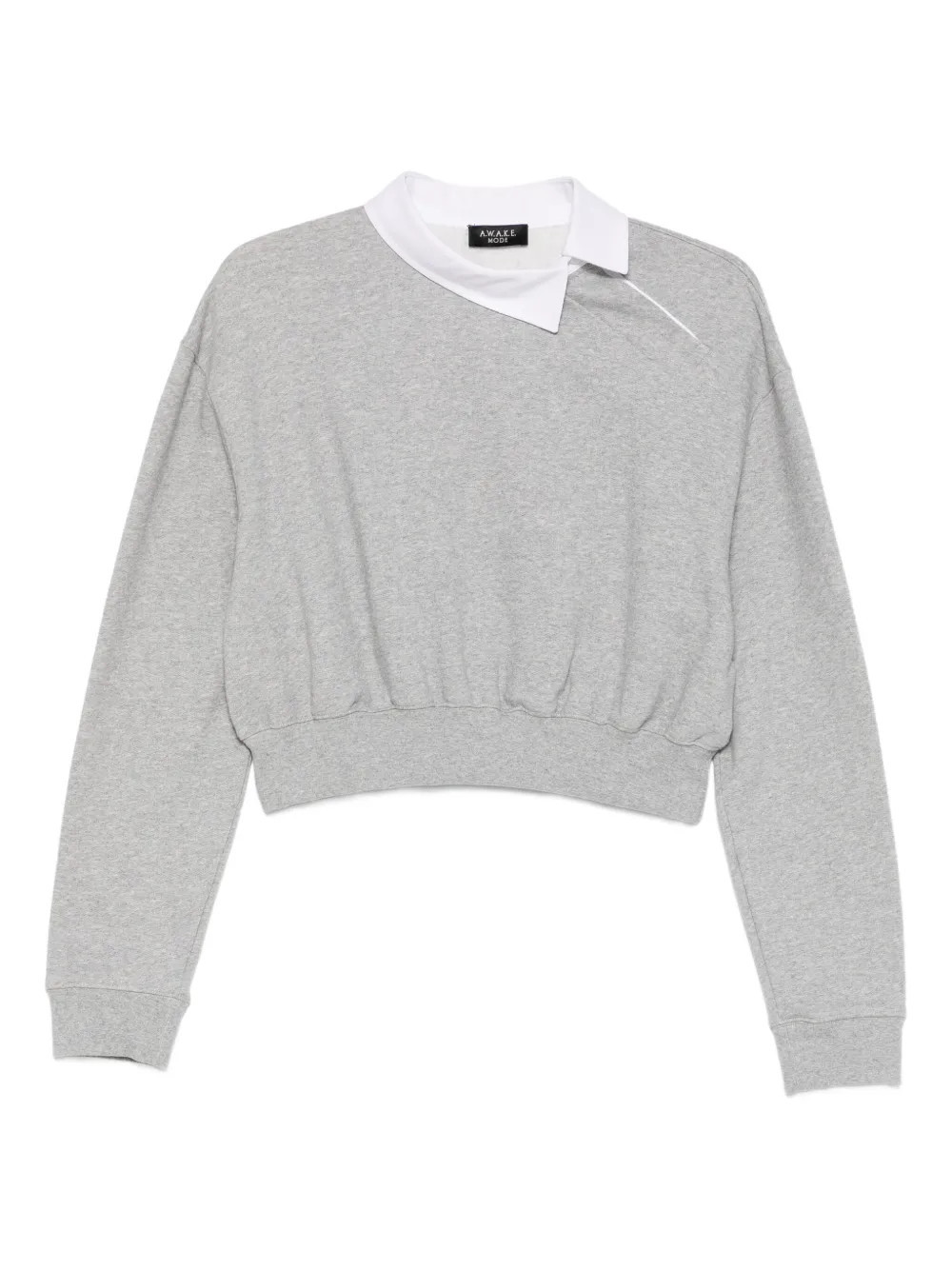 A.W.A.K.E. Mode asymmetric-collar sweatshirt - Grey | Farfetch Global