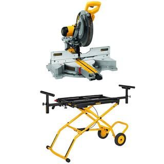 DEWALT 15-Amp Corded 12 in. Sliding Compound Miter Saw with Bonus Rolling Stand DWS779WDWX726 | The Home Depot