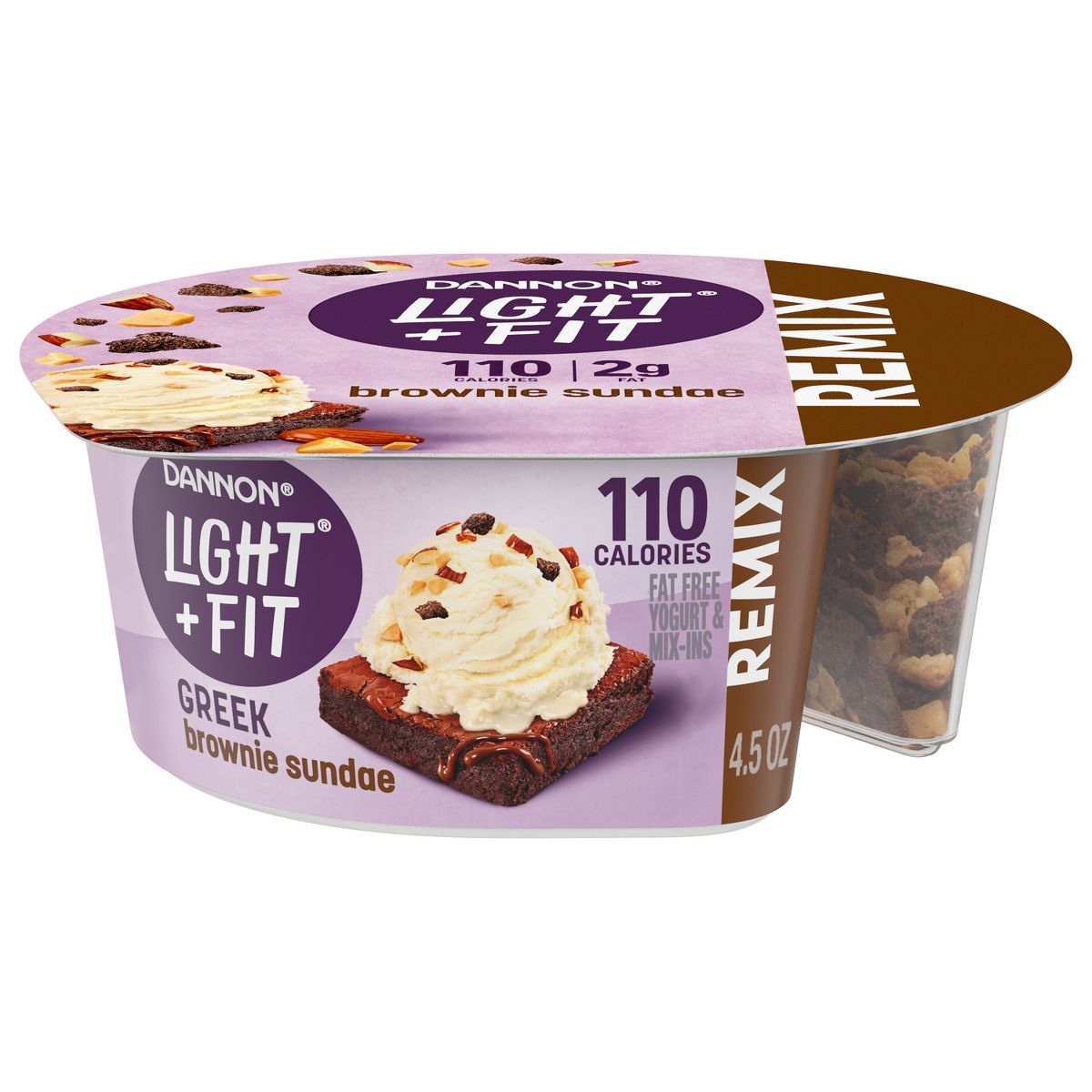 Light + Fit Mixin Vanilla with Brown Toffee and Almond Greek Yogurt - 4.5oz Cup | Target