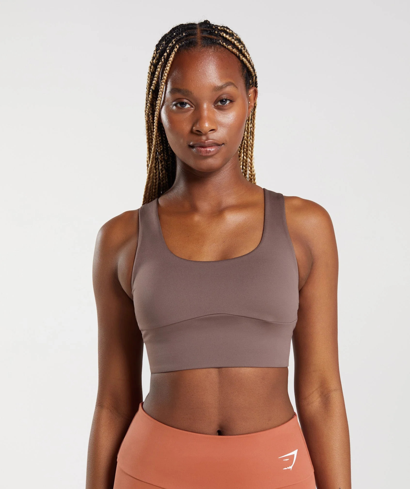 Longline Sports Bra Truffle Brown | Gymshark US