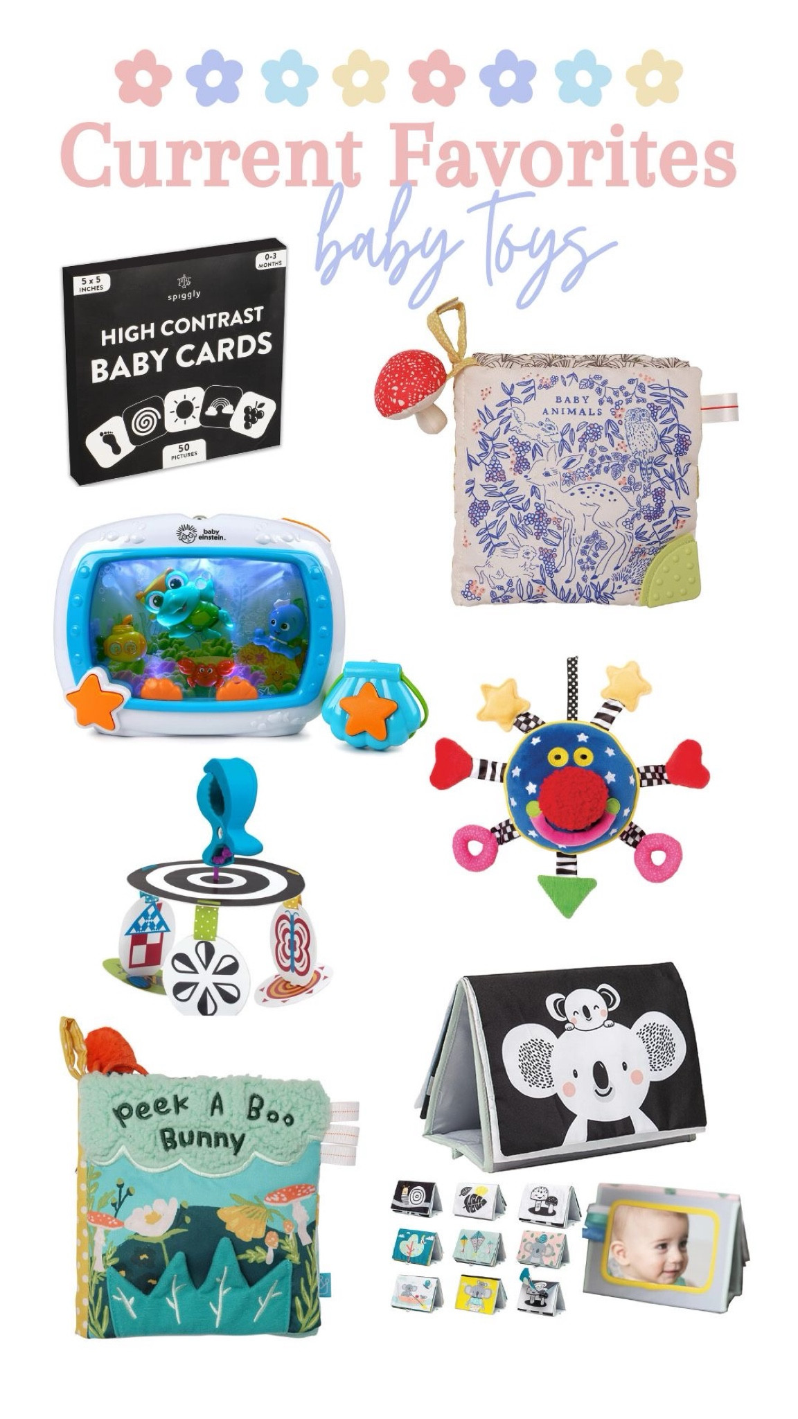 Our current favorite toys in the newborn stage! 