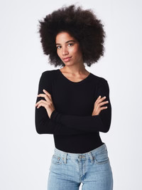 Contour Ribbed Long Sleeve Tee - Black | For Days