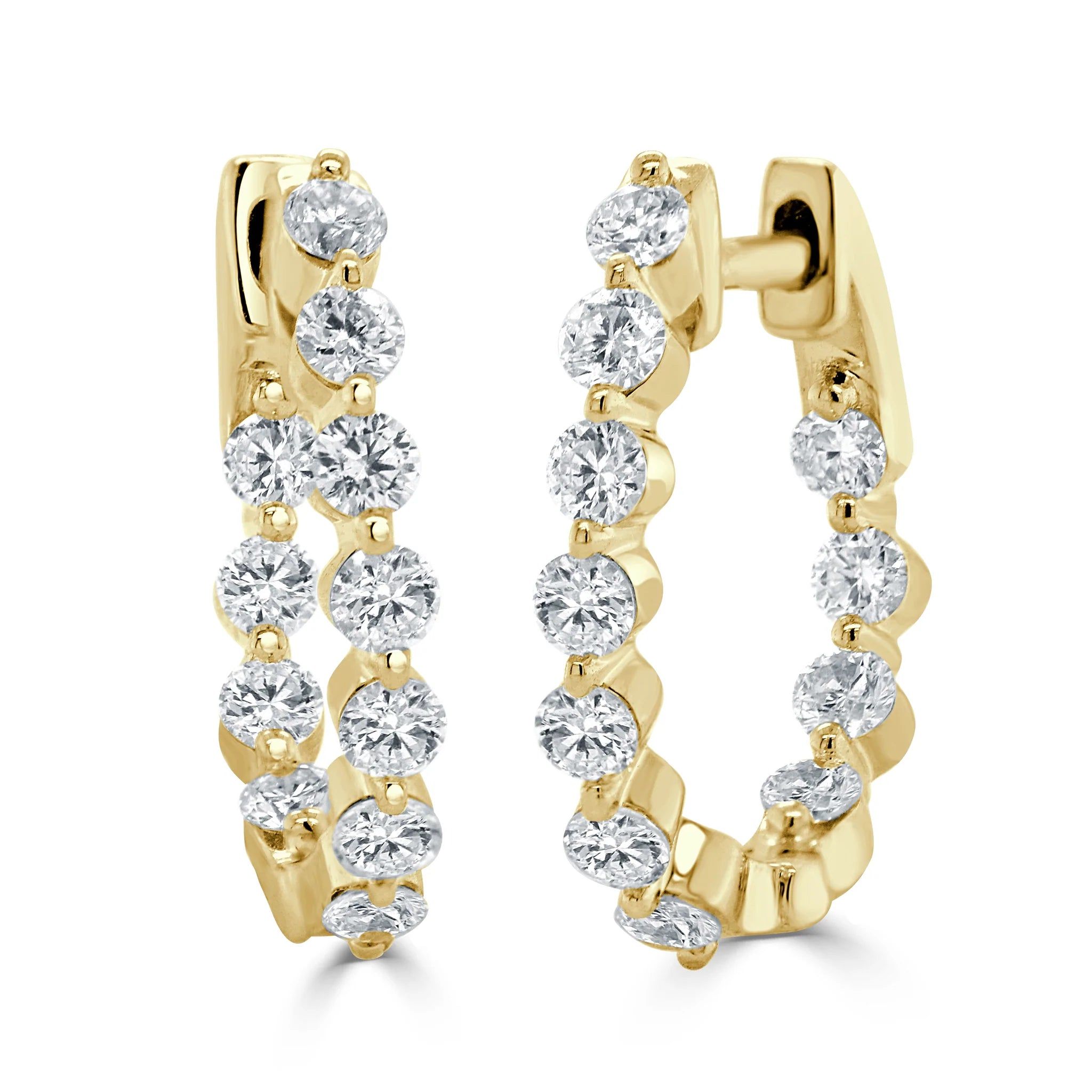 Baby Charlie Cloud® Double Sided Diamond Huggie Earrings 0.86 ctw | RW Fine Jewelry