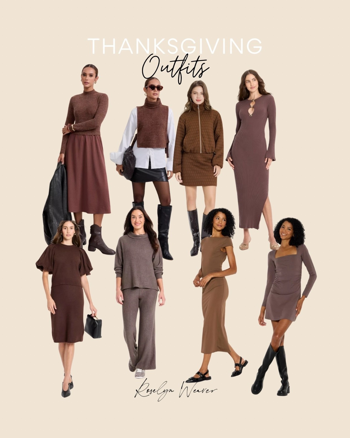 Outfits perfect for Thanksgiving 🤎

Brown monochromatic outfit, casual matching pant set, lounge set, midi dress, maxi dress, mini dresss

#LTKHoliday #LTKStyleTip #LTKFindsUnder50