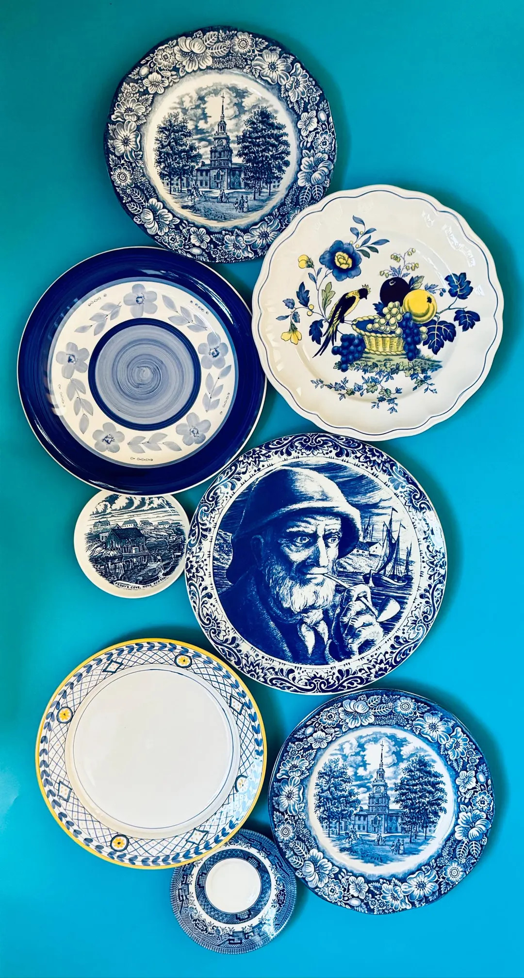 Start Your Plate Wall!  Vintage Blue and White Plates to Mix and Match | Etsy (US)