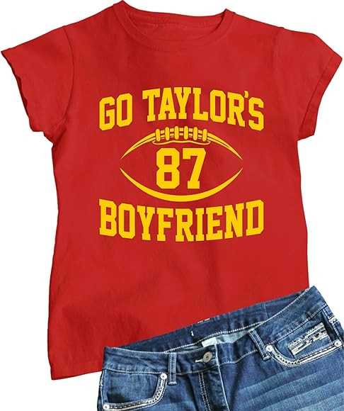 Go All Out Go Taylor's Boyfriend Funny Football Mens Women Youth T-Shirt | Amazon (US)