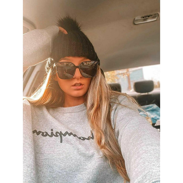 Retro Square Polarized Sunglasses Women Men Oversized Vintage Shades(black) | Walmart (US)