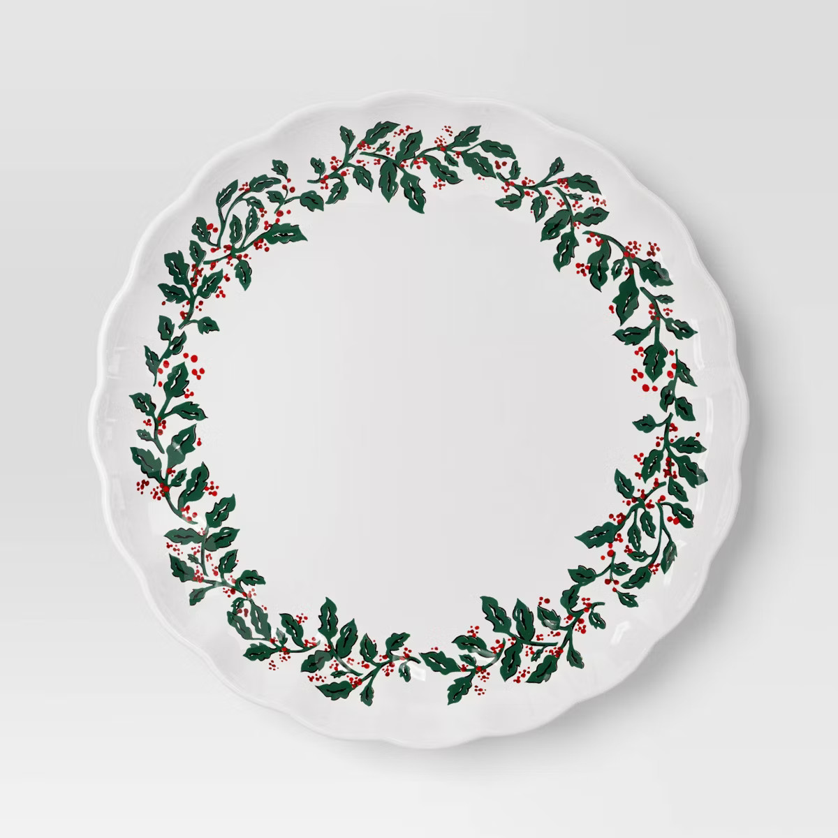 10.3" Stoneware Holly Berry Dinner Plate - Threshold™ | Target