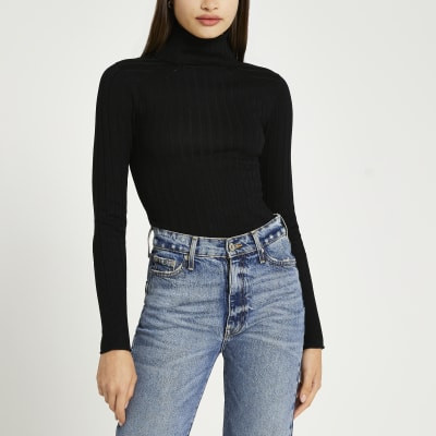 Black roll neck jumper | River Island (UK & IE)