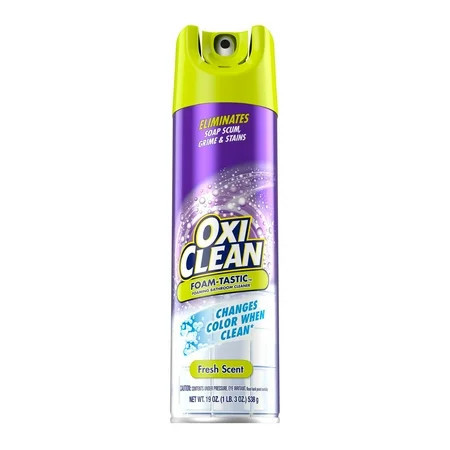 OxiClean Foam-Tastic Foaming Bathroom Cleaner Removes Soap Scum Grime & Stains Fresh Scent 19 oz | Walmart (US)