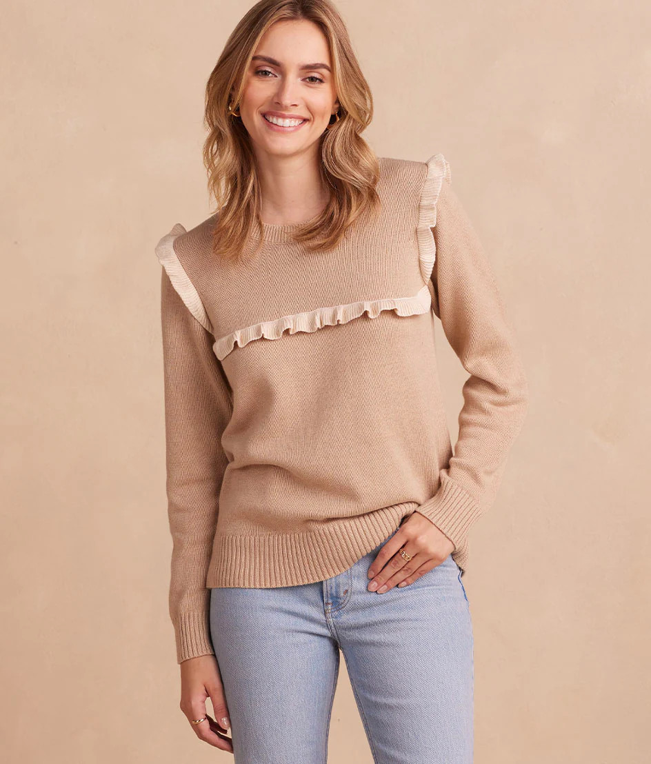The Year-Round Crewneck Ruffle Sweater | SummerSalt