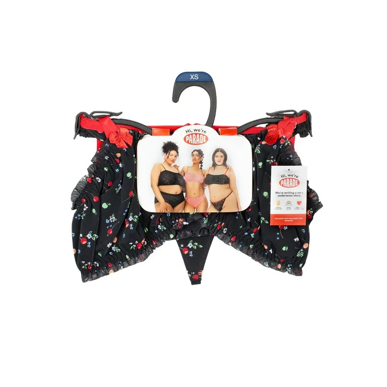 Parade Mesh Cherry Print Bralette and Thong Set, Sizes XS to 3XL | Walmart (US)