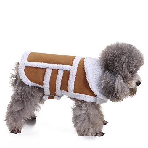 Rypet Small Dog Winter Coat - Shearling Fleece Dog Warm Coat for Small to Medium Breeds Dog Coffee,  | Amazon (US)