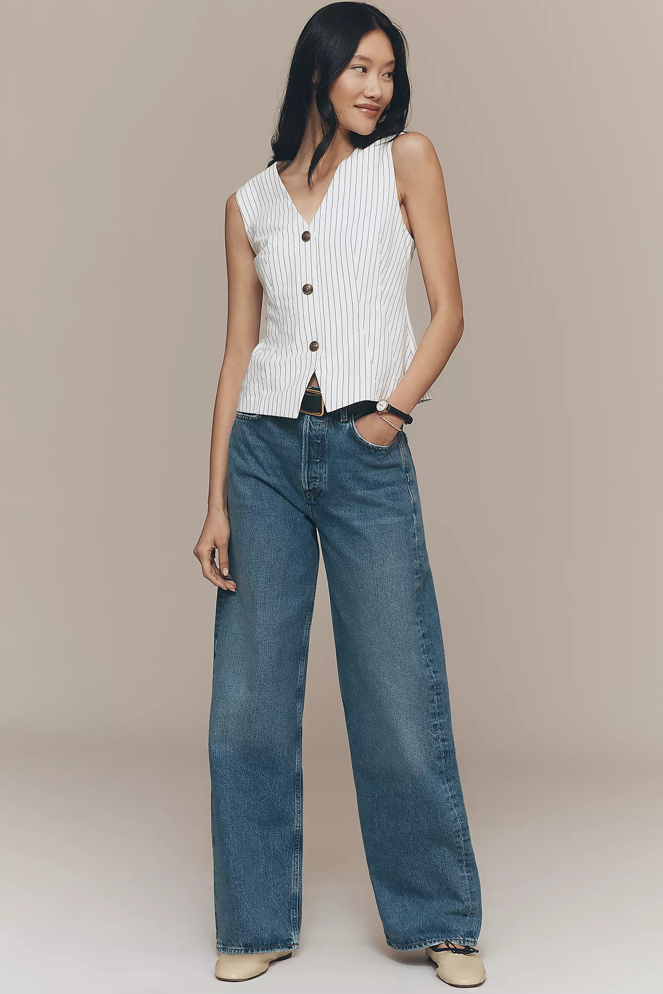 AGOLDE Ren High-Rise Wide-Leg Jeans | Anthropologie (US)