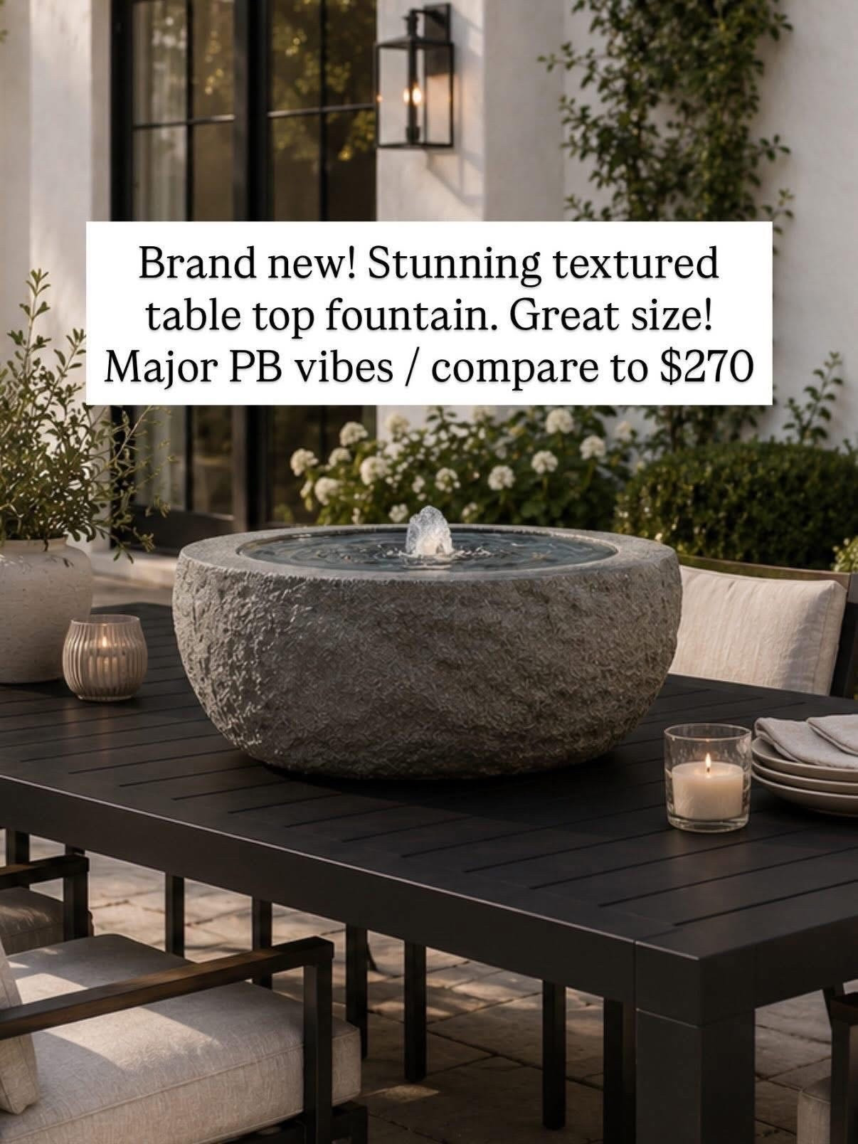 Love this oversized textured table top fountain!!!! Major designer vibes 

Now comes in brown too!
