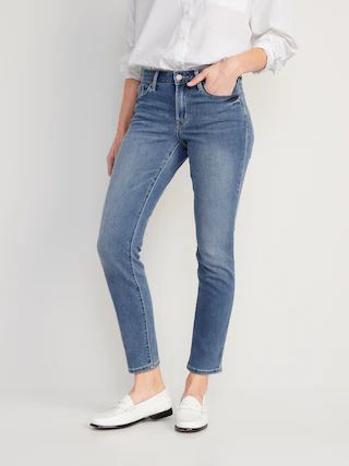 Mid-Rise Power Slim Straight Jeans for Women | Old Navy (US)