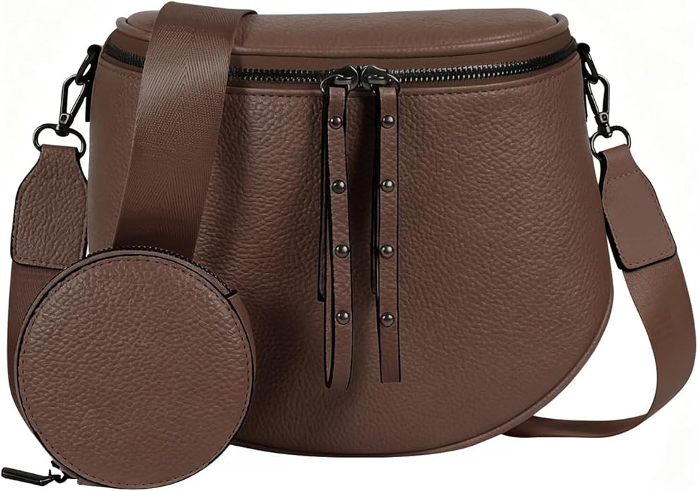 Crossbody Bags for Women, Large Vegan Leather Trendy Bum Bag | Amazon (US)