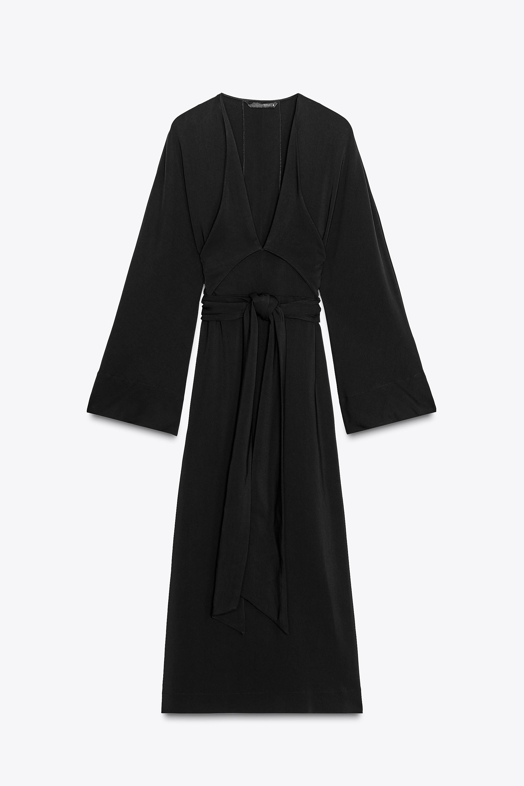 ZW COLLECTION MIDI DRESS WITH TIES | Zara US