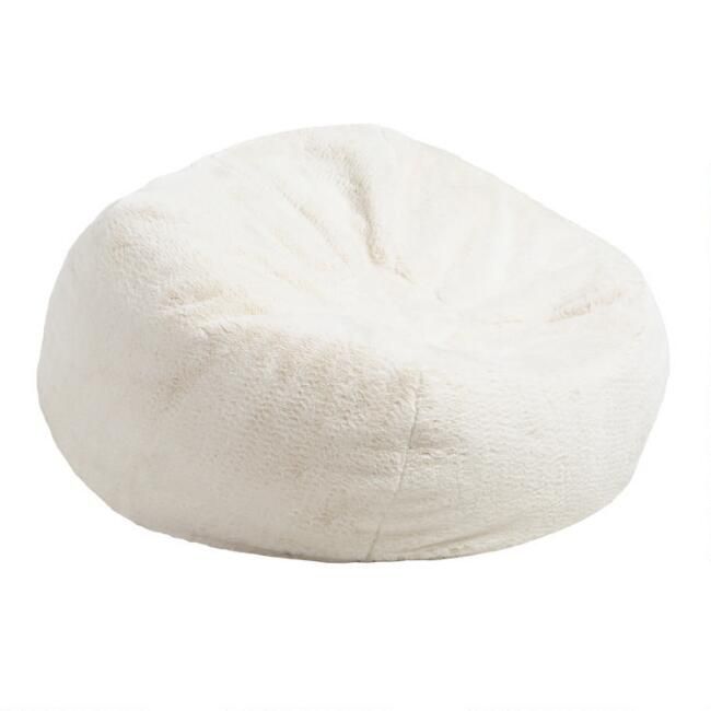 Ivory Patterned Bean Bag Chair | World Market