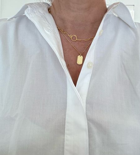 Loving these layering necklace combo. The top is super soft material and on SALE 🏷️. 

Gift for mom / affordable jewelry/ gift for her / white top / spring outfit / summer outfit / crop top / must have jewelry/ affordable jewelry / gold jewelry /

#LTKworkwear #LTKstyletip #LTKGiftGuide