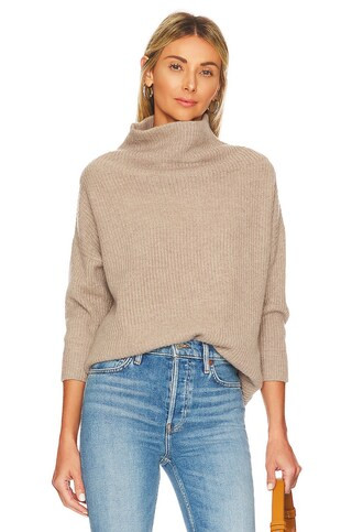 Autumn Cashmere Funnel Neck Sweater in Stone from Revolve.com | Revolve Clothing (Global)