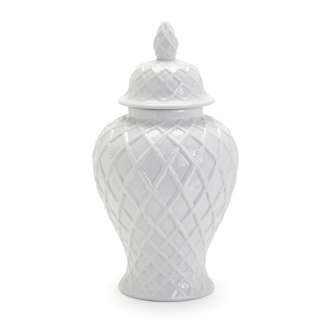 Bamboo Fretwork Decorative Temple Jar | Burke Decor