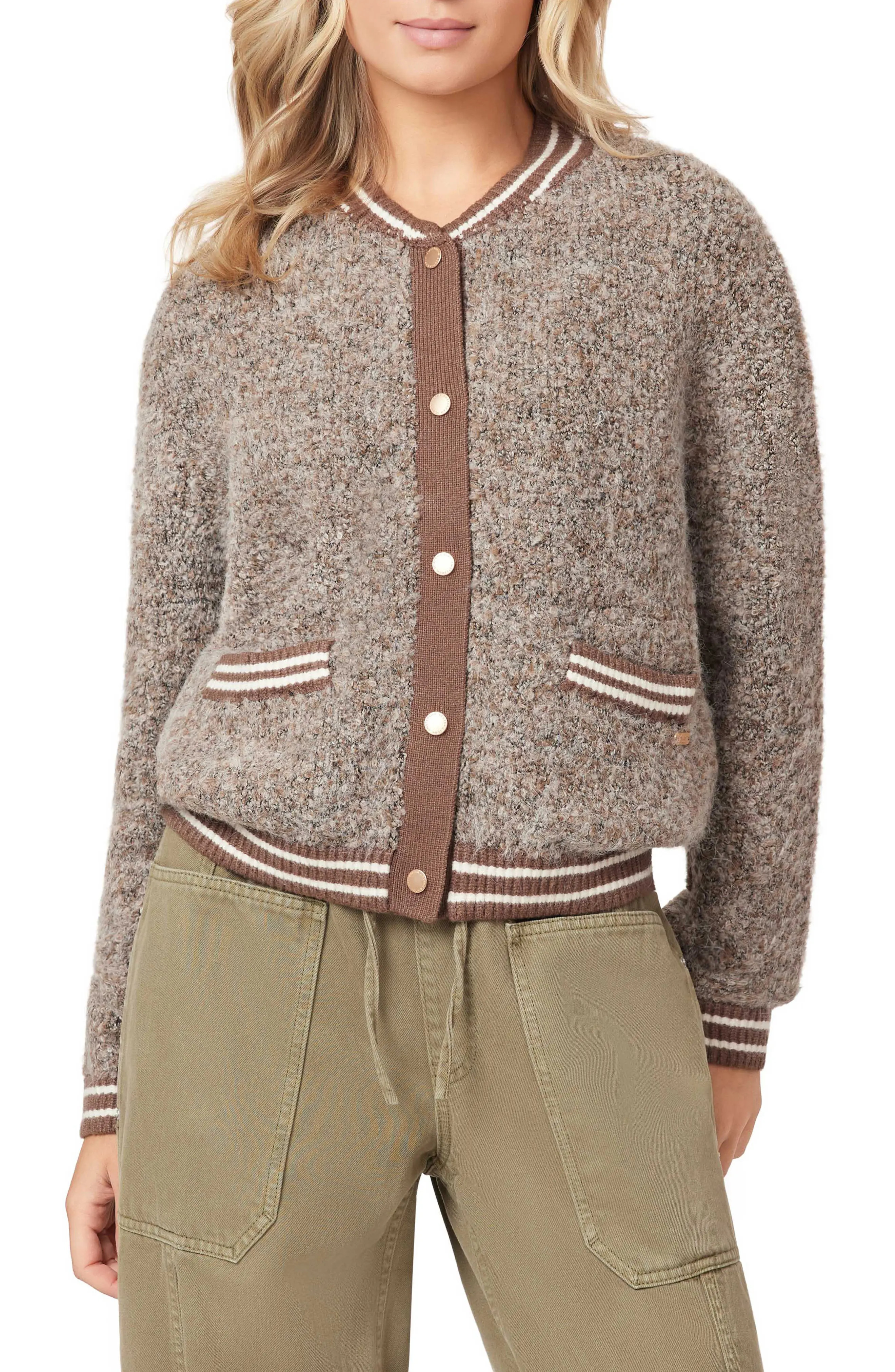 Scotch & Soda Bouclé Bomber Jacket in Medium Brown at Nordstrom Rack, Size X-Small | Nordstrom Rack