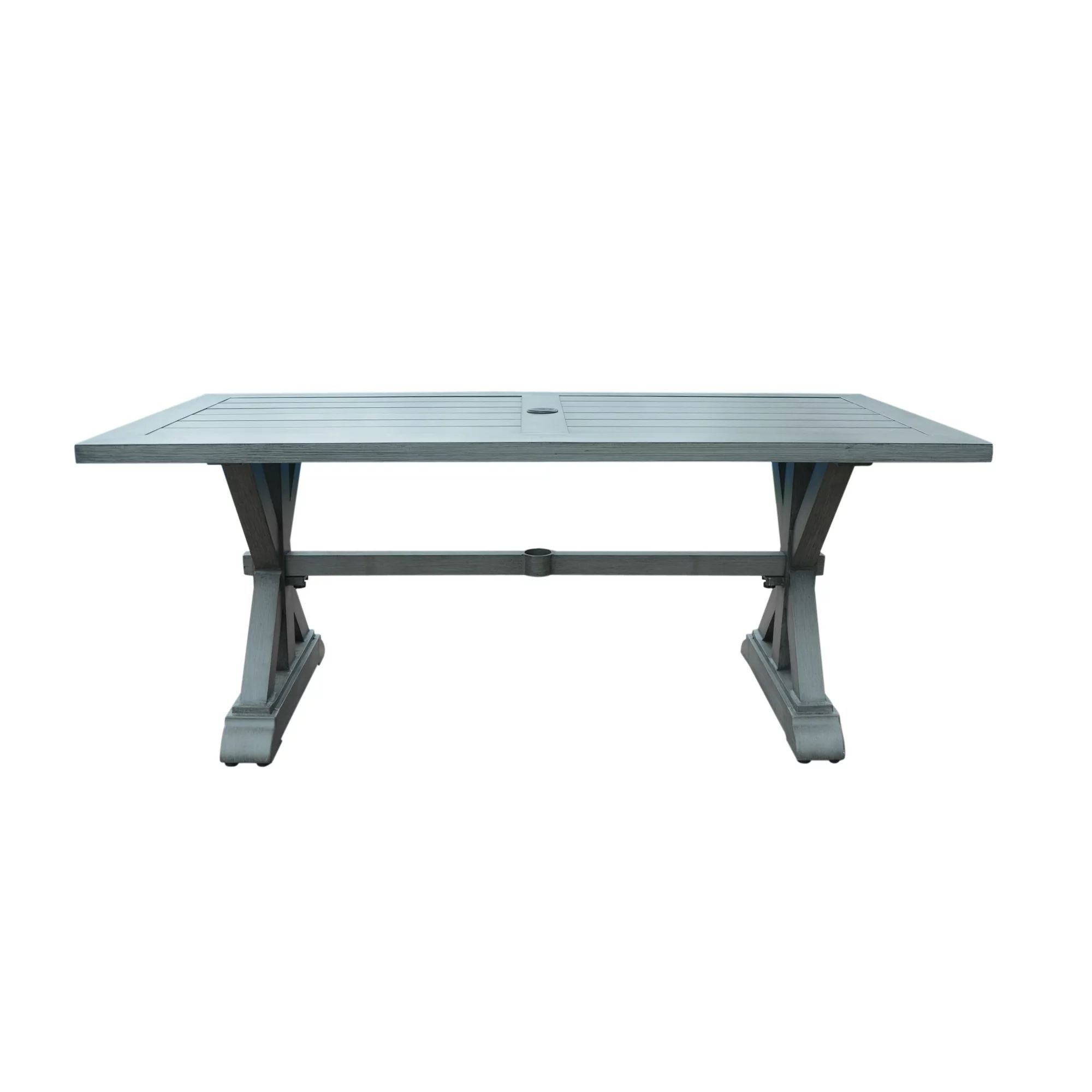 Abram Outdoor Modern Aluminum Dining Table, Dark Gray | Walmart (US)