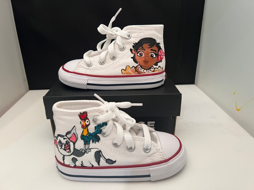 Baby Moana Shoes Moana Pig Pua & Rooster Heihei Shoes Disney Shoes Hand Painted Shoes Custom Conv... | Etsy (US)