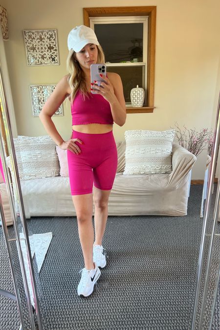 Fun fact: cute workout sets make you feel like you have your shit together  
Ribbed workout set
Barbie pink
Nike dawn air max - beige on sale 

#LTKFitness #LTKunder50 #LTKsalealert