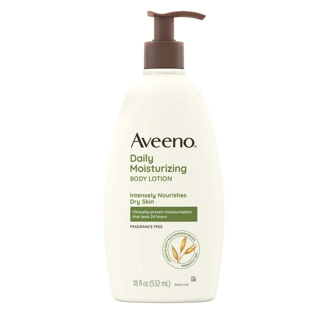 Aveeno Daily Moisturizing Body Lotion and Facial Moisturizer for Face, Body and Dry Skin, 18 oz | Walmart (US)