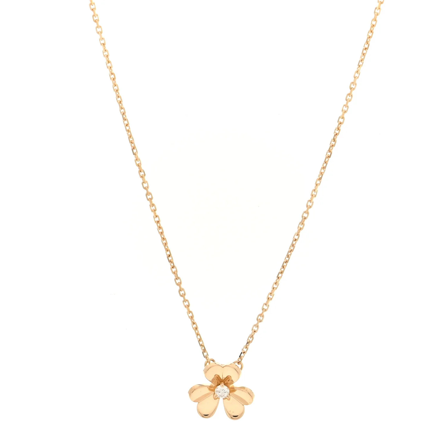 18K Yellow Gold Diamond Mini Frivole Pendant Necklace | FASHIONPHILE (US)