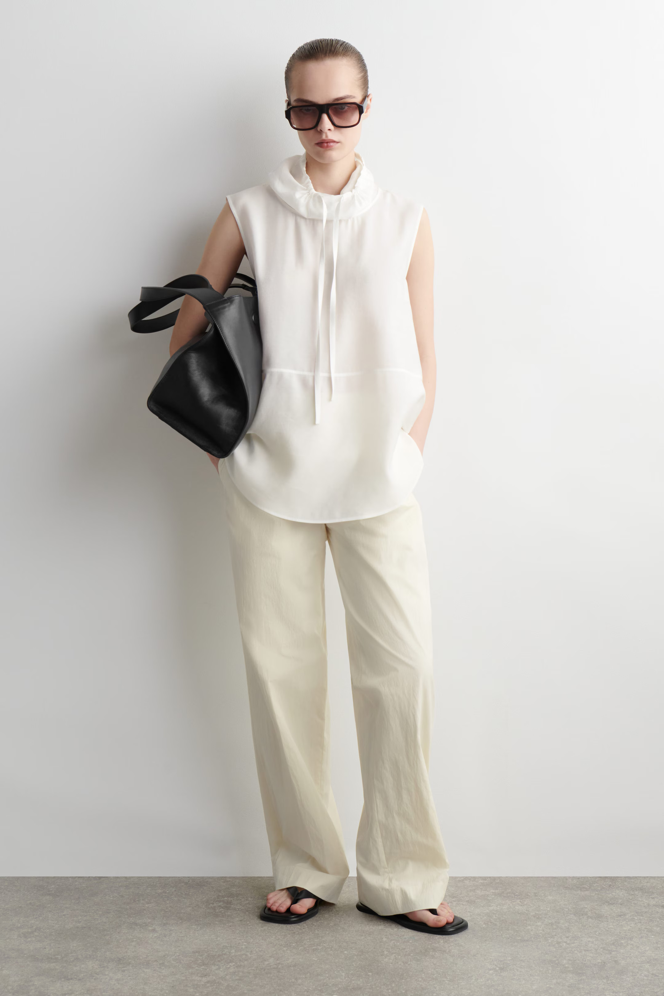 DRAWSTRING SLEEVELESS TOP - WHITE | COS | COS (EU)