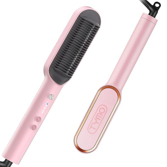 Amazon.com : TYMO Ring Pink Hair Straightener Brush – Hair Straightening Iron with Built-in Com... | Amazon (US)