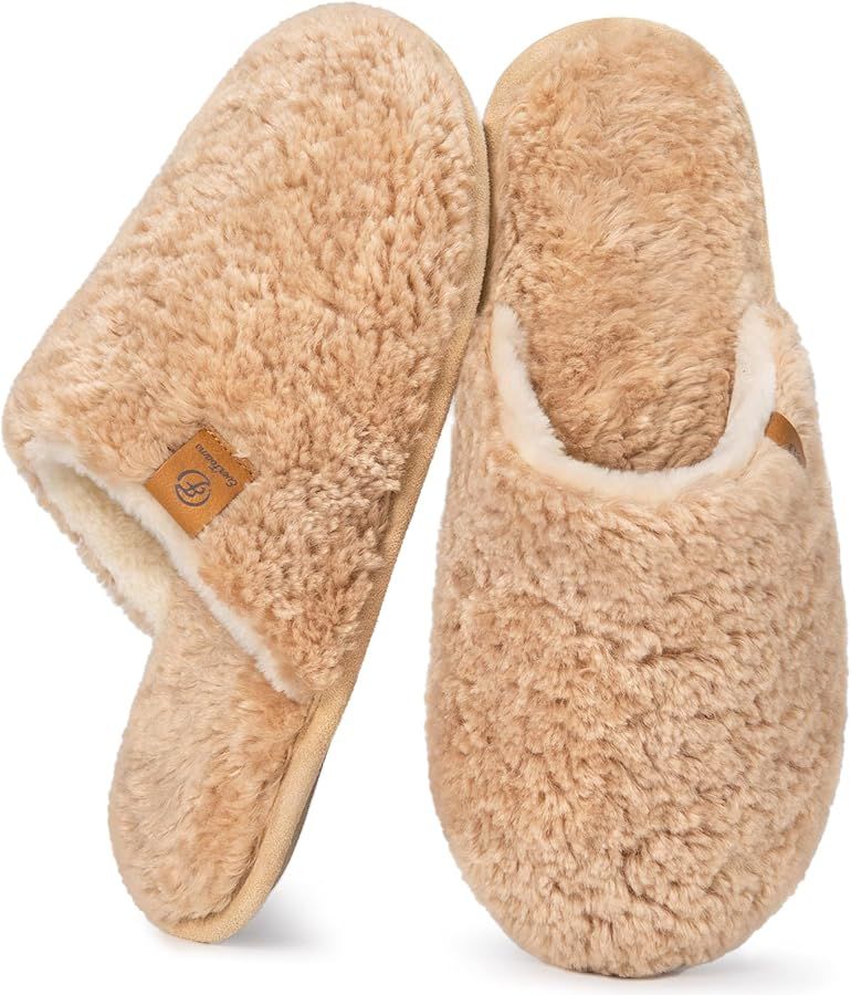 EverFoams Women's Fuzzy Slip-on Slippers Warm Cozy Soft Lightweight Memory Foam Indoor House Shoe... | Amazon (US)