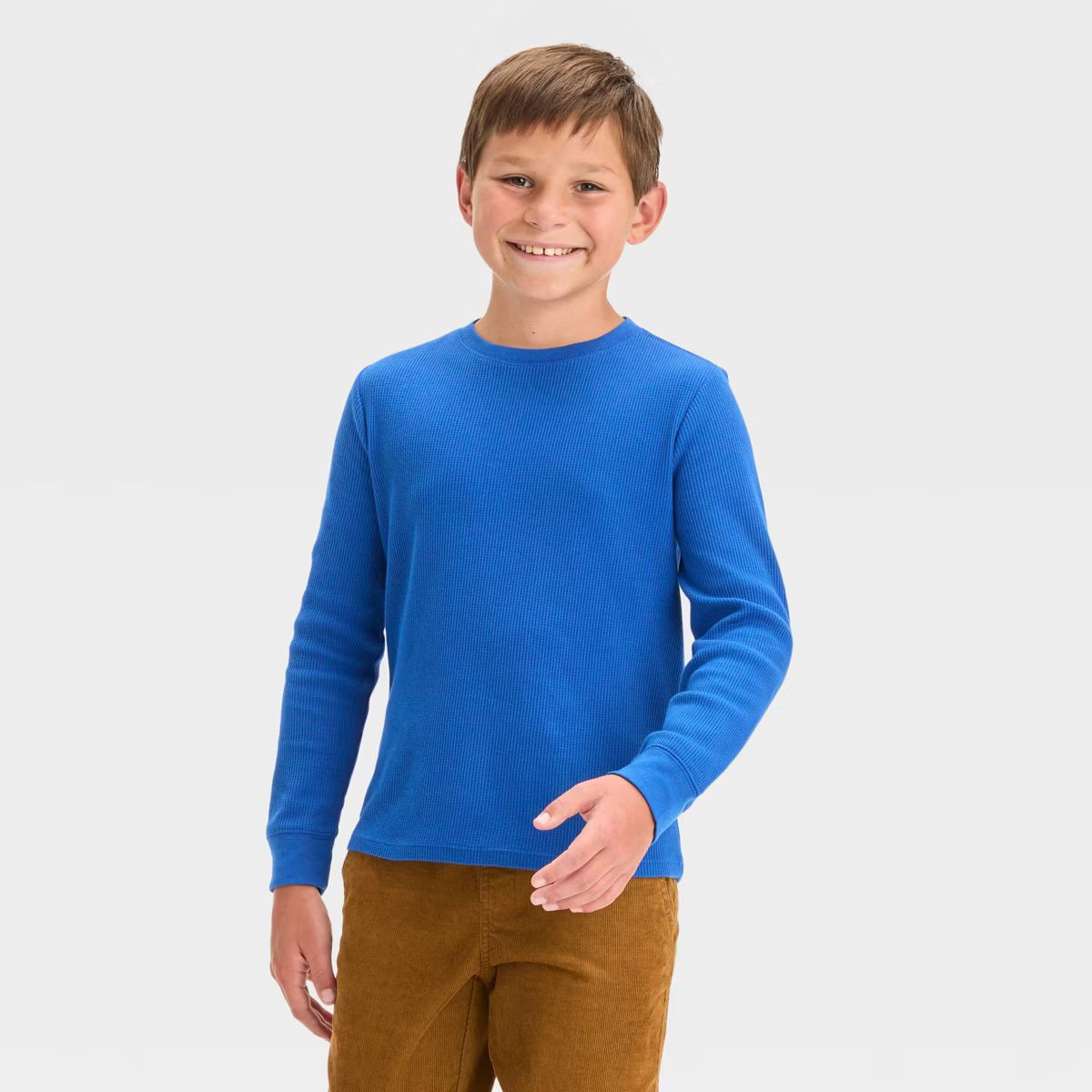 Boys' Long Sleeve Thermal T-Shirt - Cat & Jack™ Blue S | Target