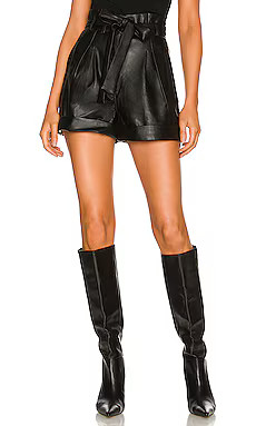 Bardot Belle Paperbag Vegan Leather Short in Black from Revolve.com | Revolve Clothing (Global)