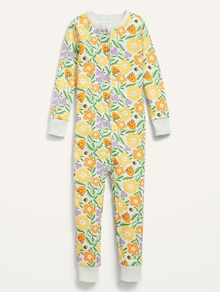 Unisex 1-Way-Zip Printed One-Piece Pajamas for Toddler & Baby | Old Navy (US)