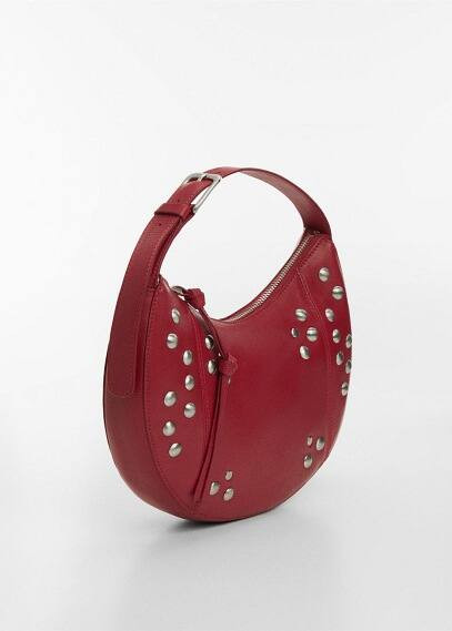 MANGO - Stud leather bag medium red - One size - Women | MANGO (US)