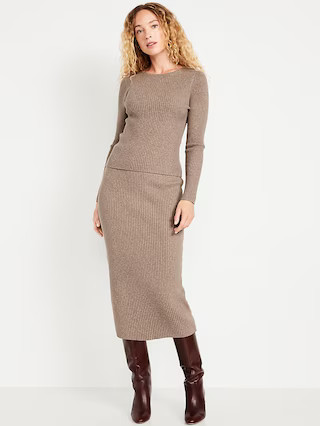 SoSoft Ribbed Midi Sweater Skirt | Old Navy (US)