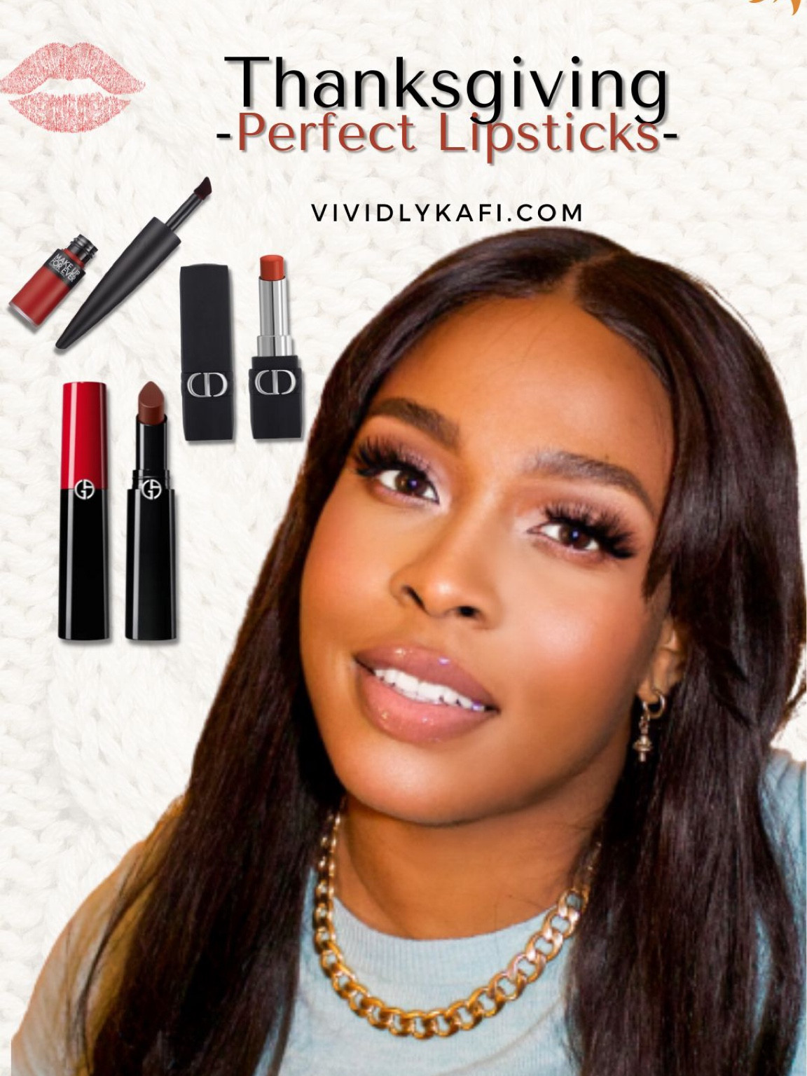 Thanksgiving makeup looks! GRWM for the perfect fall lipsticks to wear for thanksgiving. Dior, Armani Beauty, Make up For ever. 

#LTKSeasonal #LTKHoliday #LTKbeauty