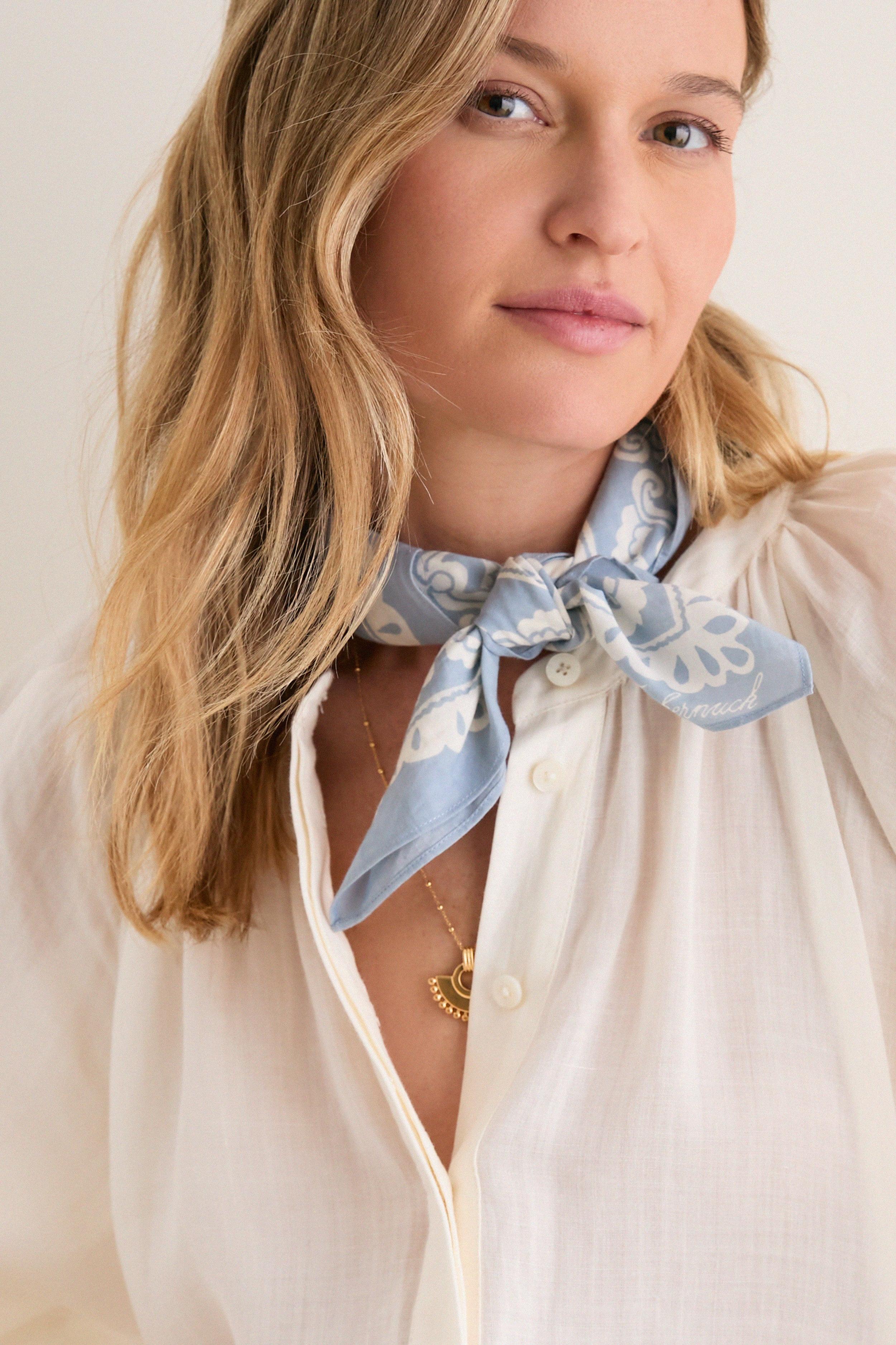 Washed Indigo Tropical Punch Cotton Scarf | Tuckernuck (US)