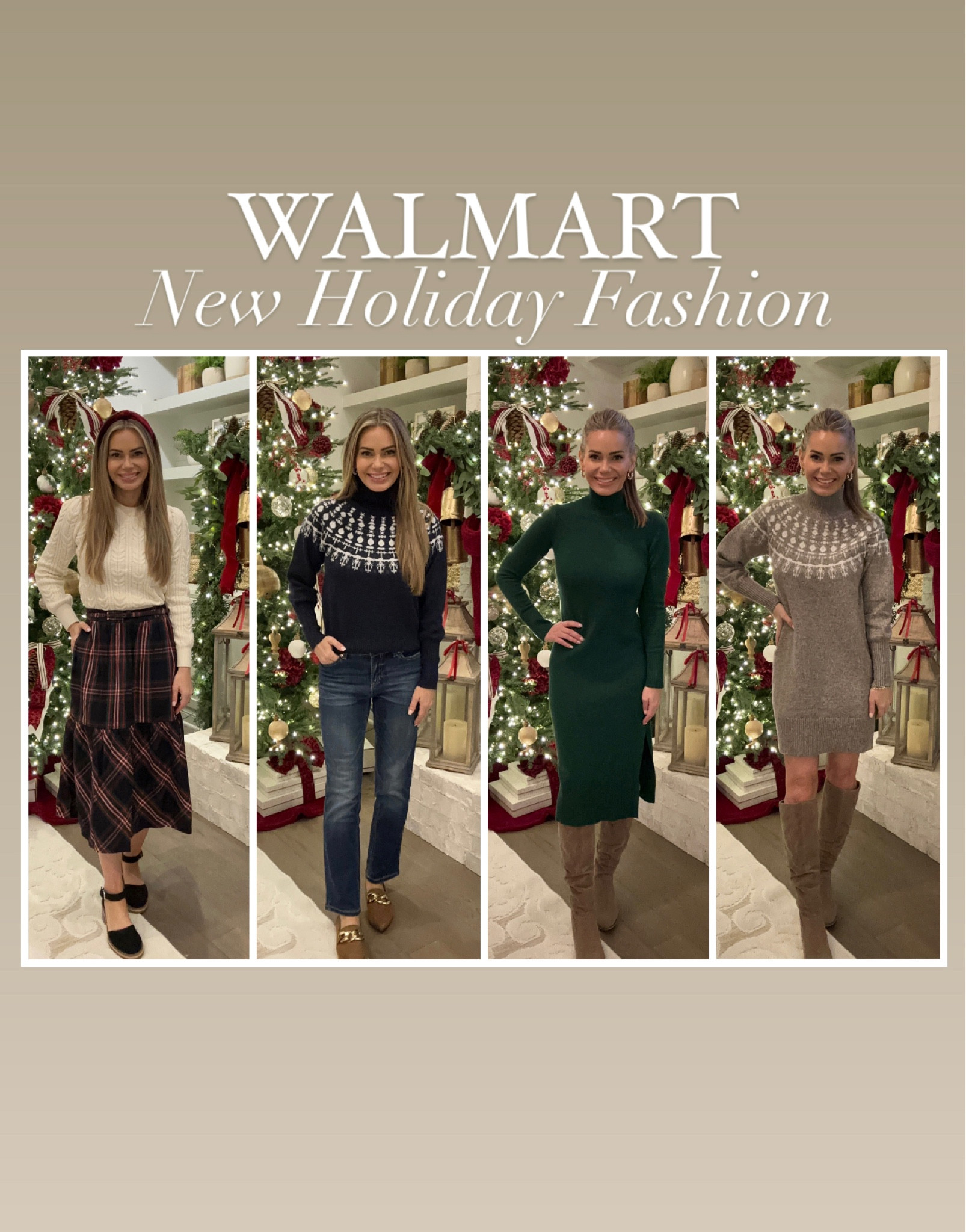 New holiday fashion finds from @walmart! Wearing XS in all sweaters and dresses and size 2 in jeans. @walmartfashion #walmartpartner #walmartfashion 

#LTKover40 #LTKparties #LTKHoliday